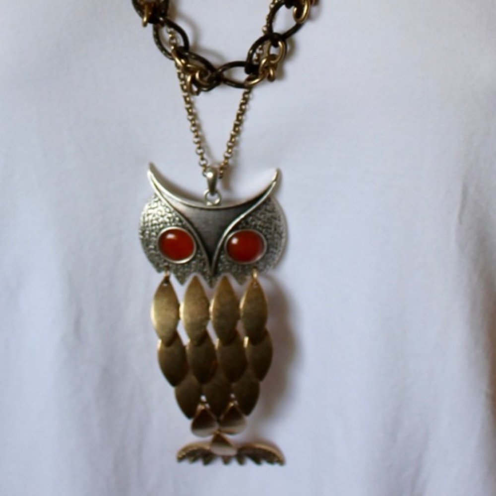 Lucky Brand Long Owl Necklace